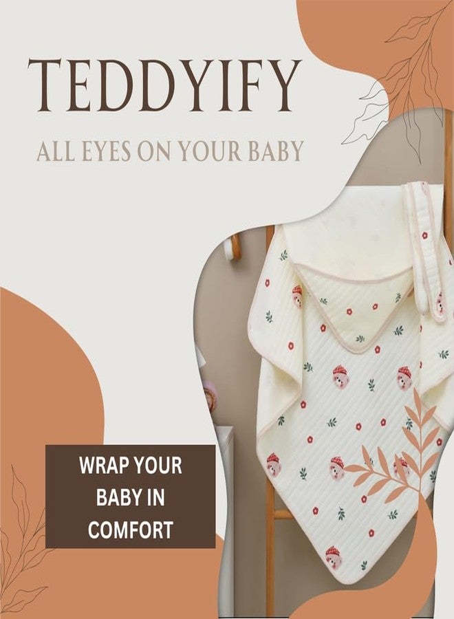 TEDDYIFY Baby Muslin Hooded Towel (Beige) – Ultra Soft, Absorbent & Breathable Bath Wrap | Newborn & Toddler | Lightweight, Quick Dry & Gentle on Baby Skin (2) - Image 4