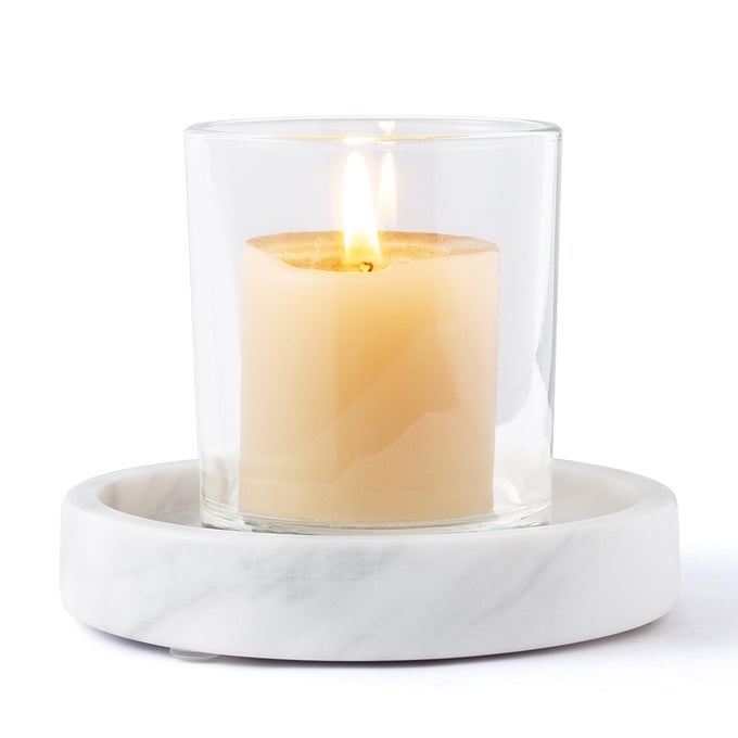 CANDLE HOLDERS ITALY PREMIUM NATURAL MARBLE CANDLESTICK HOLDER FOR JAR PILLAR CANDLES LARGE ROUND COASTER PLATE JEWELRY TRAY CENTERPIECE FOR WEDDING DINING TABLE HOME DECOR WHITE ZT011