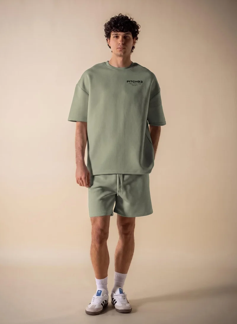 Shapes GREEN TENNIS PRINTED HEAVYWEIGHT T-SHIRT for Men | Best Price UAE