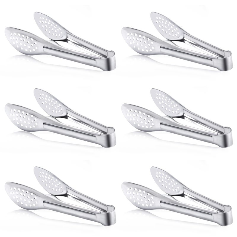 Dmoera 6 Pack Buffet Tongs,Stainless Steel Serving Tongs Serving Utensils 7Inch - Image 1