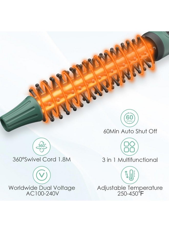 BANGMENG - BANGMENG Mini Thermal Round Brush, 0.35 Inch Barrel Volume Heat Styling Brush for Men and Women Short Thin Curly Straight Hair, Heated Curling Iron,12 Temperature Setting (0.95 Inch with Bristles) - Image 1
