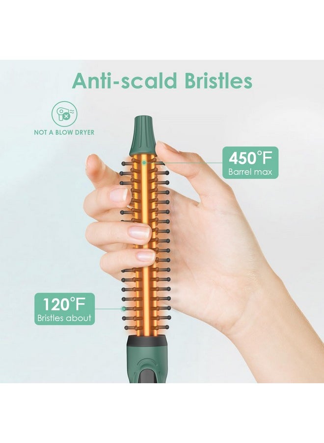 BANGMENG - BANGMENG Mini Thermal Round Brush, 0.35 Inch Barrel Volume Heat Styling Brush for Men and Women Short Thin Curly Straight Hair, Heated Curling Iron,12 Temperature Setting (0.95 Inch with Bristles) - Image 1