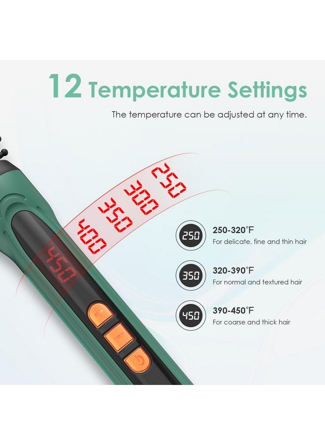 BANGMENG - BANGMENG Mini Thermal Round Brush, 0.35 Inch Barrel Volume Heat Styling Brush for Men and Women Short Thin Curly Straight Hair, Heated Curling Iron,12 Temperature Setting (0.95 Inch with Bristles) - Image 1