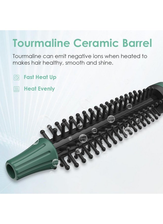BANGMENG - BANGMENG Mini Thermal Round Brush, 0.35 Inch Barrel Volume Heat Styling Brush for Men and Women Short Thin Curly Straight Hair, Heated Curling Iron,12 Temperature Setting (0.95 Inch with Bristles) - Image 1
