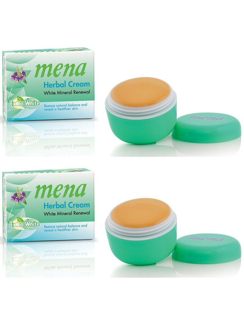 مينا قطعتين من كريم عشبي لتجديد المعادن البيضاء