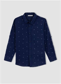 DeFacto Boy Polo Neck Woven Long Sleeve Shirt  - Image 1