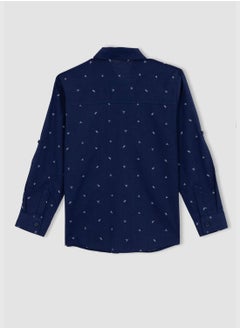DeFacto Boy Polo Neck Woven Long Sleeve Shirt  - Image 3