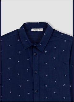 DeFacto Boy Polo Neck Woven Long Sleeve Shirt  - Image 2