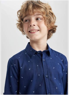 DeFacto Boy Polo Neck Woven Long Sleeve Shirt  - Image 4