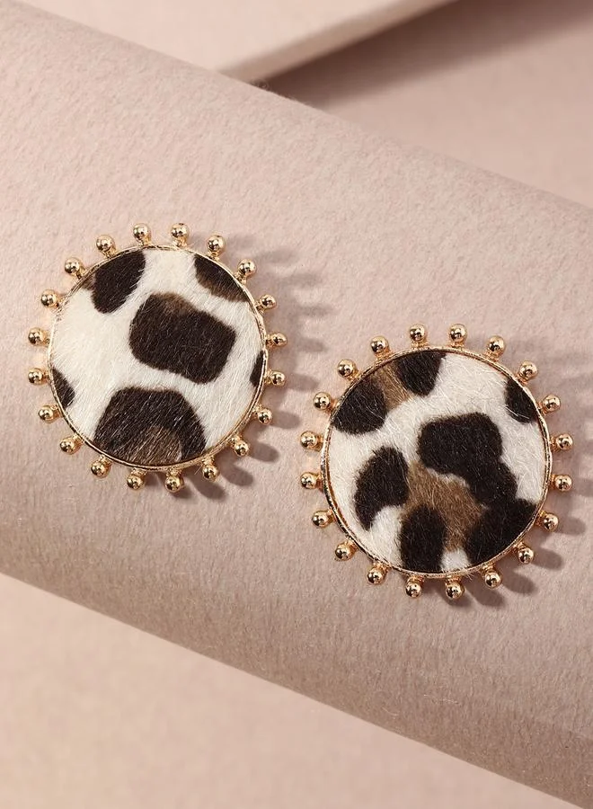 تايك تو أقراط دائرية بطبعة ليوبارد