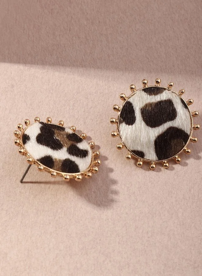 تايك تو أقراط دائرية بطبعة ليوبارد