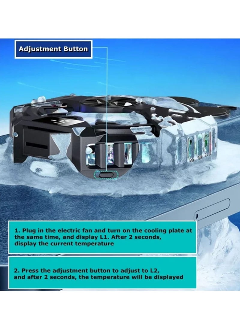 Generic P60 Magnetic Back-clip 2 in 1 Semiconductor Cooling Fan Flat Radiator for IOS Android Gaming Accessories Cool Heat Sink  With Pair Of Finger Sleeve  - Image 4