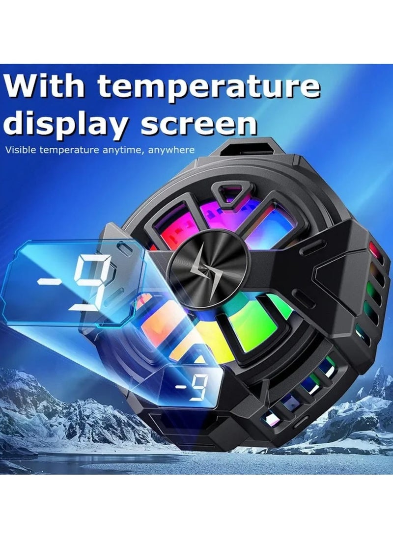 Generic P60 Magnetic Back-clip 2 in 1 Semiconductor Cooling Fan Flat Radiator for IOS Android Gaming Accessories Cool Heat Sink  With Pair Of Finger Sleeve  - Image 5