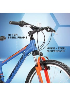 Spartan Galaxy Mountain Bicycle | 24 inch wheel size | 21 speed Shimano gears |For teens and adults |Blue & Orange  - Image 3