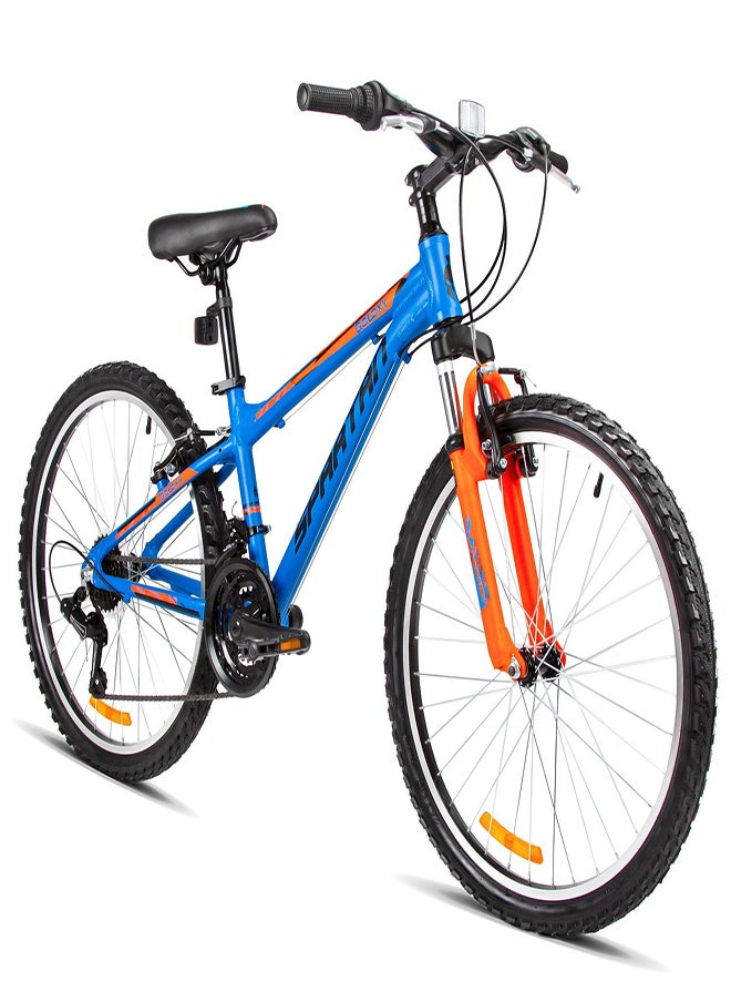 Spartan Galaxy Mountain Bicycle | 24 inch wheel size | 21 speed Shimano gears |For teens and adults |Blue & Orange  - Image 3