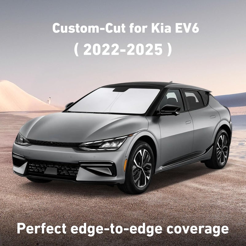 إيكونور واقي شمسي للزجاج الأمامي من لسيارة Kia EV6 2022-2023 2024 2025، واقي شمسي للزجاج الأمامي ��النافذة، حاجب وحامي من الأشعة فوق البنفسجية والحرارة، إكسسوارات سيارة - Image 2