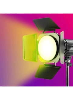 Jinbei Led Video Light Modifier Barn Door with Honeycomb Grid Bowens Mount 3 Color Filter Gels with 7.9"/ 20Cm Standard Reflector Accessories Kit for Pro Studio Photography (Blue Yellow Red)  - Image 5