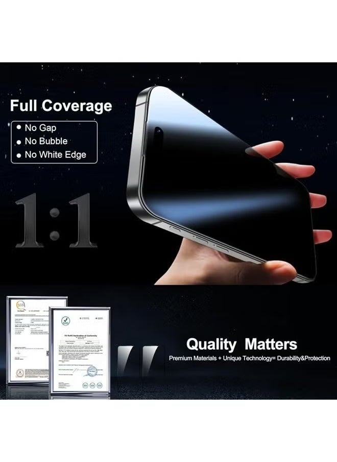 Raxoom 2-Pack Privacy Screen Protector and 2-Pack Camera Lens Protector for iPhone 16 â€“ Ultra 9H+ Tempered Glass, Full Coverage, Scratch Resistant, Anti-Fingerprint, Easy Installation - Image 4