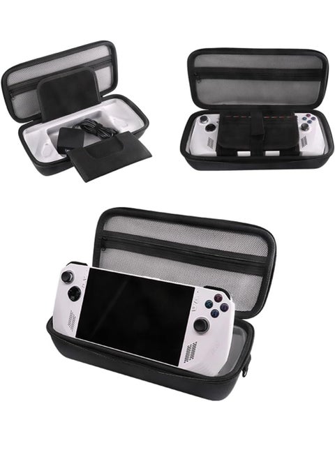 Carry Case Compatible with ASUS ROG Ally, Built-in Charger Storage, Protective Hard Portable Travel Case Cover Shell Pouch with Pockets for Accessories and Games