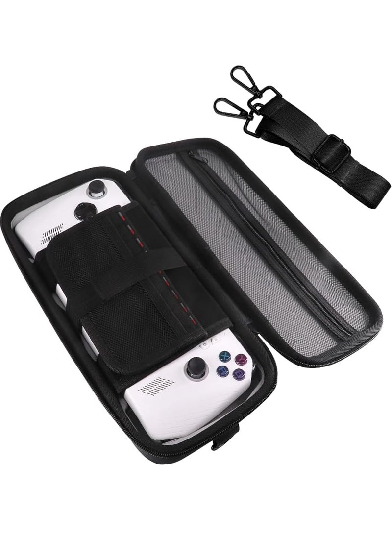 Uwals - Carry Case Compatible with ASUS ROG Ally, Built-in Charger Storage, Protective Hard Portable Travel Case Cover Shell Pouch with Pockets for Accessories and Games - Image 1