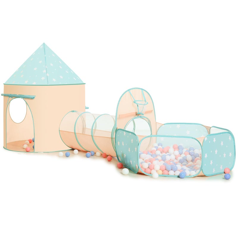 PigPigPen 3pc Kids Play Tent for Girls and Boys with Ball Pit Crawl Tunnel Princess Tents for Toddlers Baby Space World Playhouse Toys Boys Indoor Outdoor Play House Perfect Kids Gifts - Image 3
