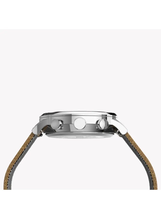 تيميكس TIMEX HERITAGE WATERBURY TW2T71200  ساعة رجالية كلاسيكية من الفولاذ المقاوم للصدأ بتصميم تان وفضي - Image 2