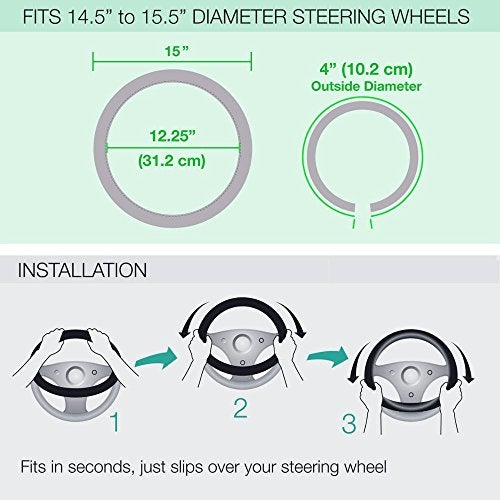 Plasticolor 006725R01 Ford Elite Premium Logo Steering Wheel Cover - Image 3