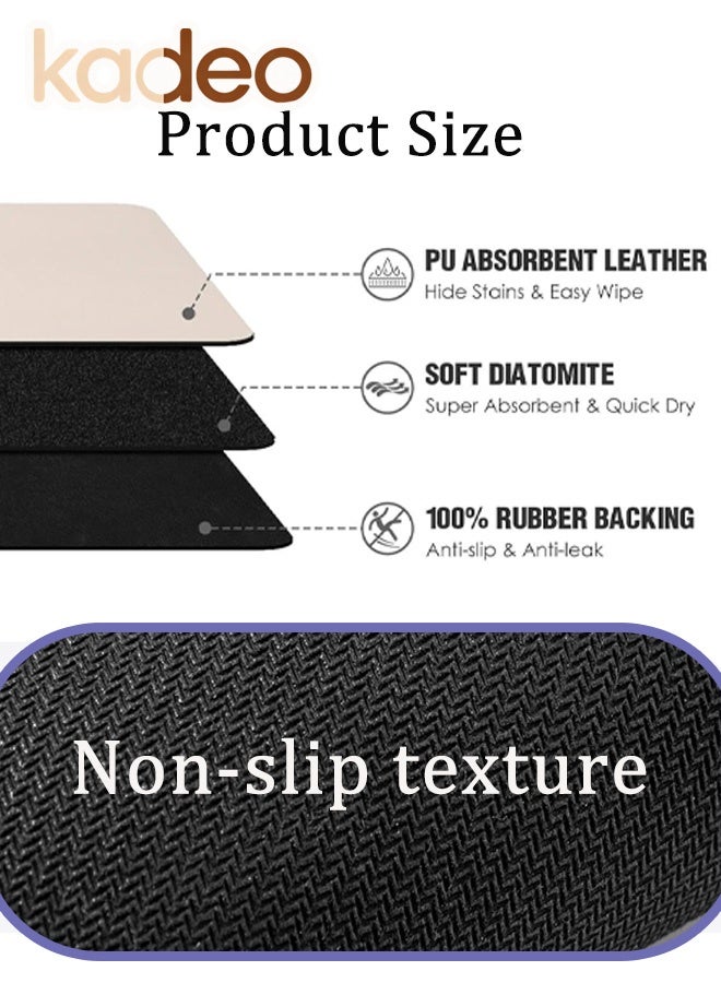kadeo Dish Drying Mat for Kitchen Counter, Dish Drying Pad with Non-slip Rubber Backed, Hide Stain Anti Absorbent for Kitchen Counter, Drying Mat for Coffee Machine Dish Rack - Image 2