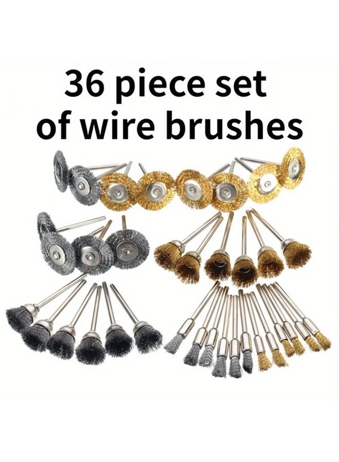 36 Pcs Wire Wheel Cup Brush Set For Rust Removal Polishing Surface Preparation - Image 2