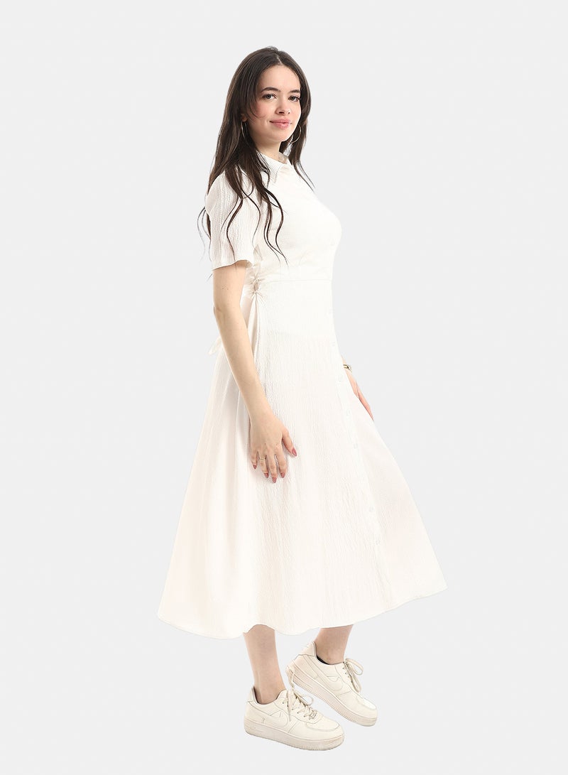 Andora Short Seelve Dress For Women - Off White - Image 2