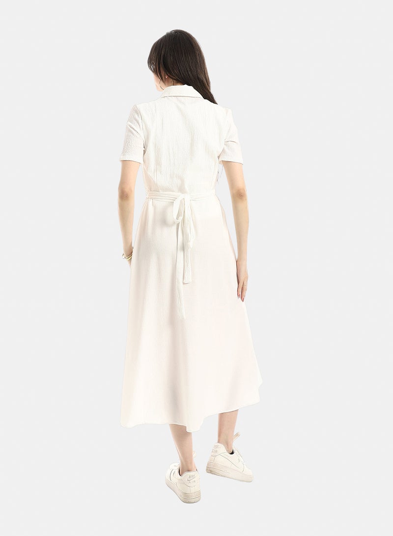 Andora Short Seelve Dress For Women - Off White - Image 3
