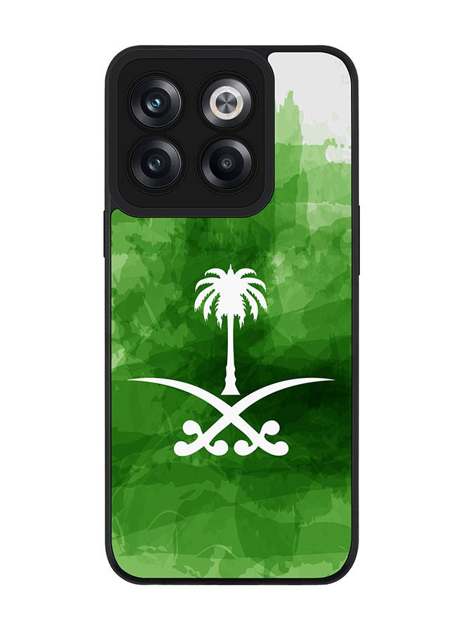 Stylizedd Rugged Black edge case for OnePlus 10T Slim fit Soft Case Flexible Rubber Edges Anti Drop TPU Gel Thin Cover - Saudi Emblem - Image 1