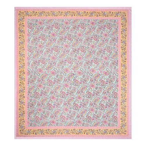 EasyGoods® 100% Pure Cotton Jaipuri Bedsheet with Pillow Covers | Soft & Breathable Fabric | Traditional Floral Print | Cotton Bedsheet (Light Pink, King) - Image 4