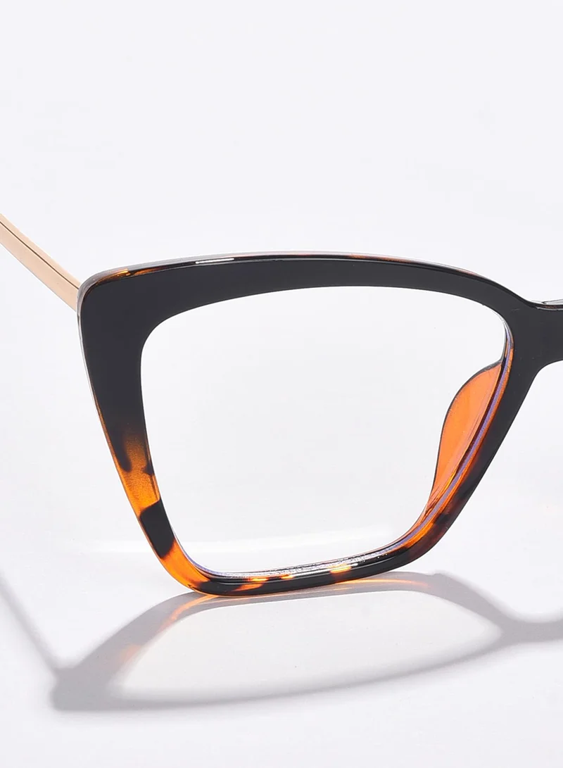 صوص هاوت نظارة شمسية فراشة عدسة شفافة بني