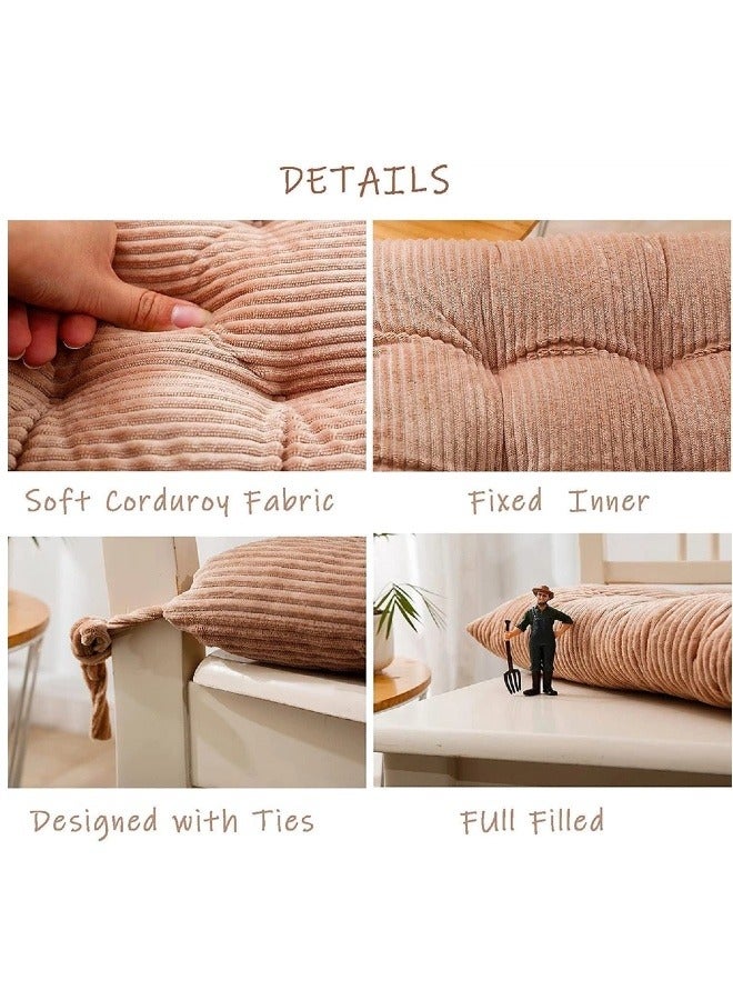 XiuWoo Chair Cushions,Thickened Square Soft Fluffy Cushion Backrest Pillow Cushion Washable,Soft Warm Floor Cushion,Square Seat Cushion with Ties Seat Cushions,for Kitchen, Dining Room, Office, Patio Chairs(40x40cm,Brown) - Image 4