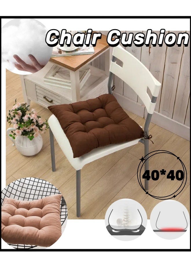 Generic Chair cushion with lacing Seat cushion Square floor chair seat cushion Solid thickened Comfort tufted seat cushion Corduroy  - Image 1