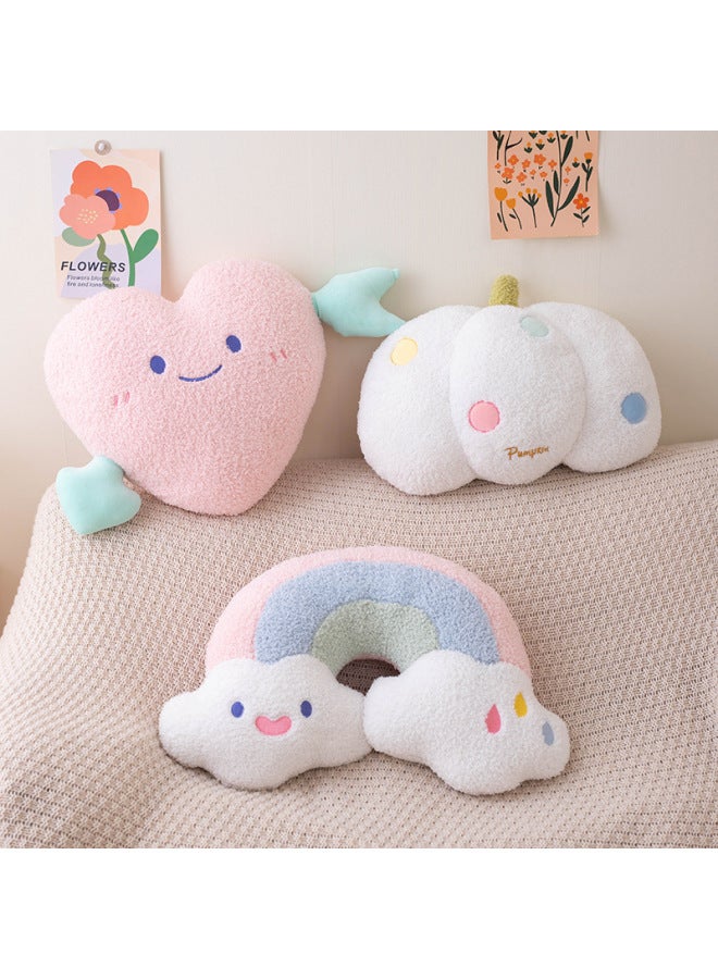 Cute Cloud Pillow Special-shaped Sofa Donut Pillow Living Room Bedroom Back Cushion Bay Window Bedside Pillow Girl-Specifications:Love-40cm-Color:40-50cm - Image 5