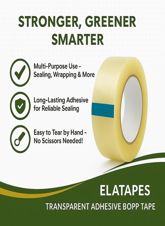 ELATAPES BOPP Packaging & Crafting Transparent Tape For Office, Industries, DIY & House Decoration, High Strength Heavy Duty Industrial Packaging Tape (Set of 2) (3 inch X 300 meter) - Image 2
