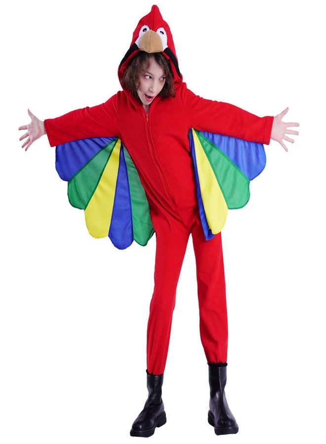 PGOND Girl's Parrot Jumpsuit Kids Red Costume (S/4-6Y) - Image 3