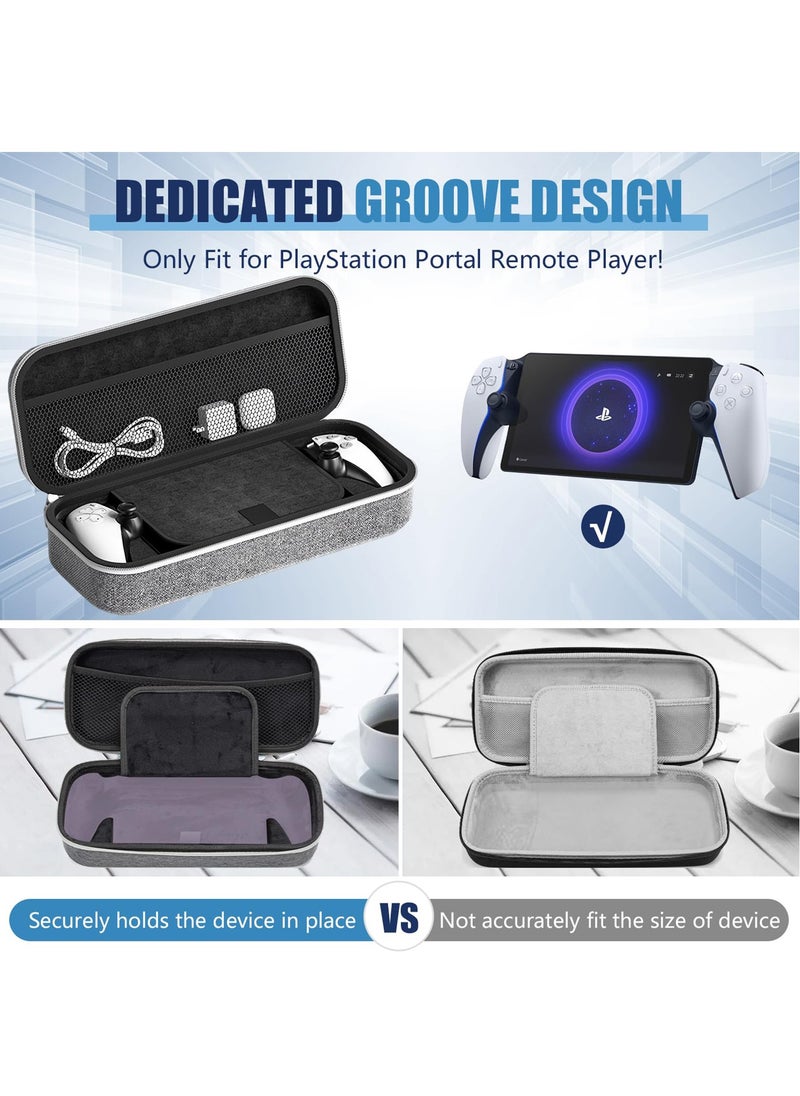 Generic For PlayStation Portal Remote Player Carrying Case, EVA Hard Shockproof Storage Bag for PS5 Accessories (Grey)  - Image 2