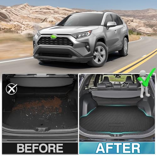 Mixsuper Cargo Liner for Toyota RAV4 All Models 2019-2025, All Weather Trunk Liner Rear Cargo Mat Anti-Slip Durable Black - Image 3