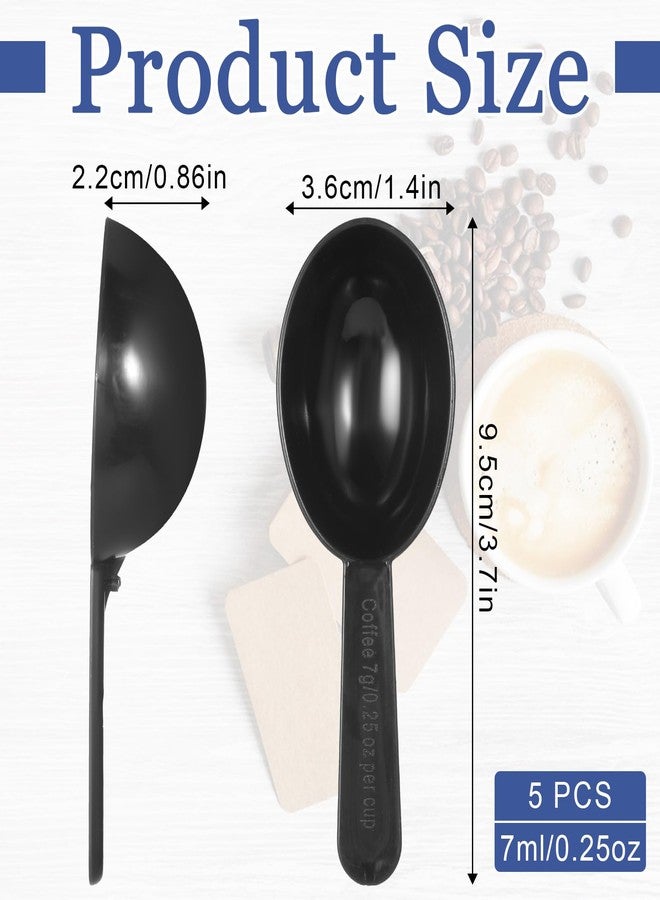Alrhso Small Scoops for Canisters, 5 Pack Plastic Scoopers for Containers, Black Coffee Measuring Scoop for Tea, Sugar, Cereal, Milk, Spices(7g) - Image 2