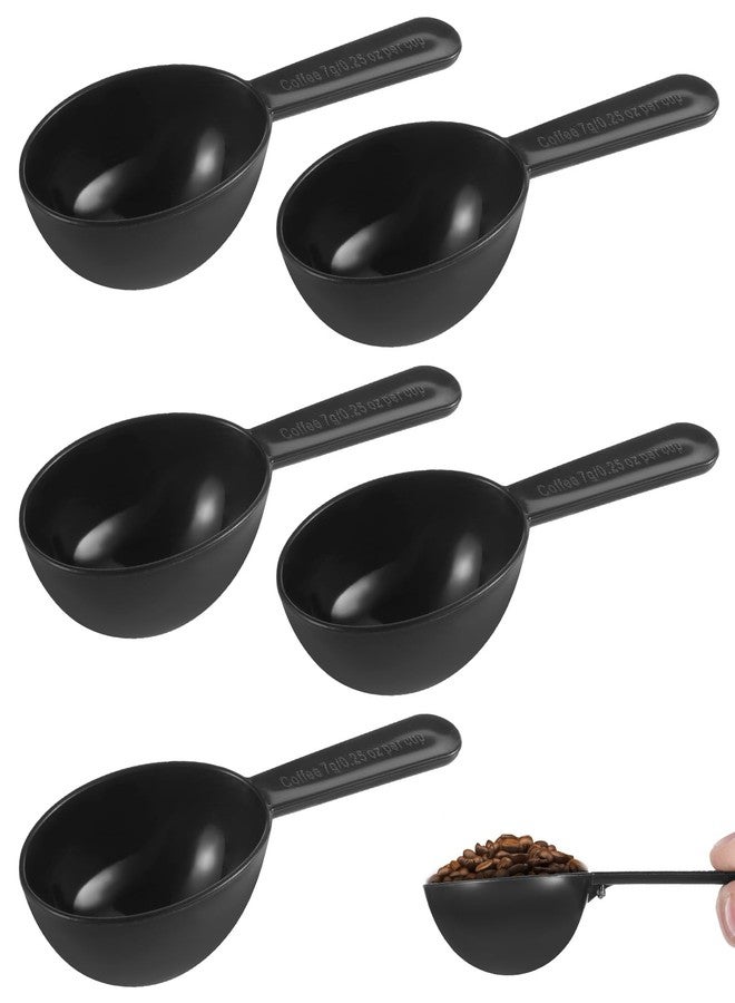 Alrhso Small Scoops for Canisters, 5 Pack Plastic Scoopers for Containers, Black Coffee Measuring Scoop for Tea, Sugar, Cereal, Milk, Spices(7g) - Image 1