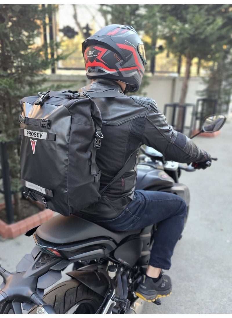 Ebakbak Motorcycle Luxury Backpack, Waterproof Motor Touring Bag with Back and Side Bag Features 20 Lt  - Image 3