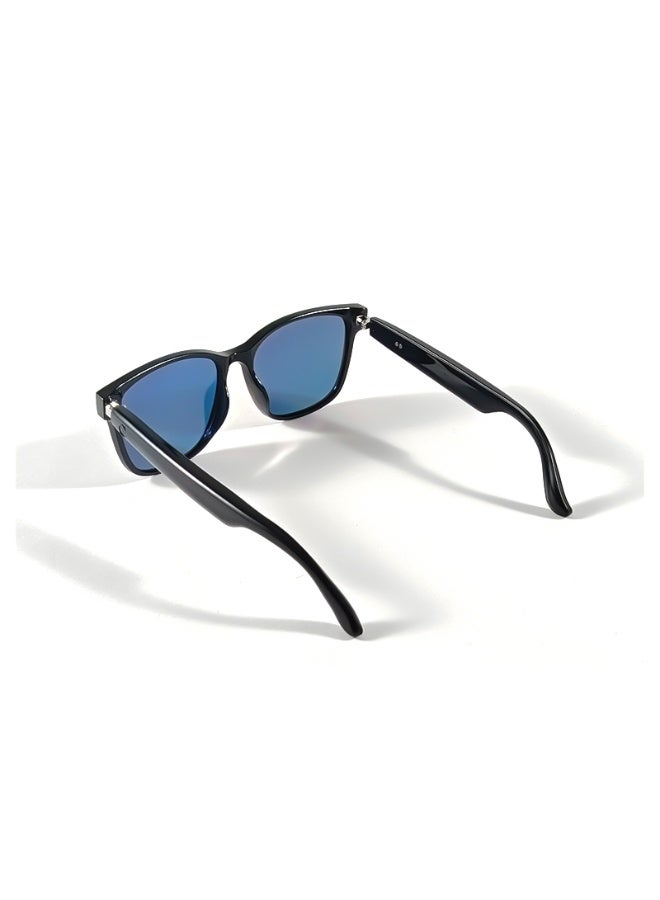 general Smart Sunglasses Bluetooth Headphones Sunglasses Bilateral Stereo Sound Hands-Free Calling Music Audio Mic Sunglasses High-Efficiency Sunscreen, UV400 Protection Lightweight 30g Blue Lens - Image 5