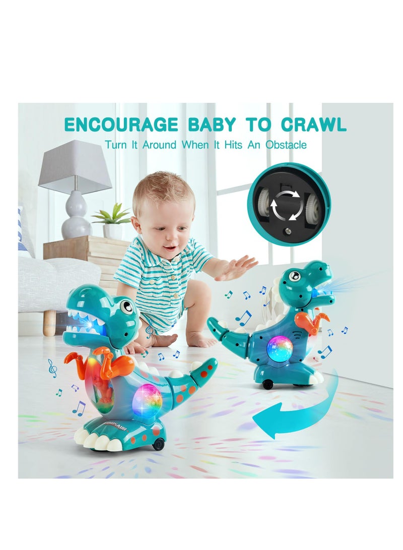 Baby Crawling Dinosaur Toys  Baby Musical Toy Musical Light Interactive Walking Sensory Toys Automatically Avoid Obstacles Birthday Present Dino Gifts for Kids Toddler - Image 3