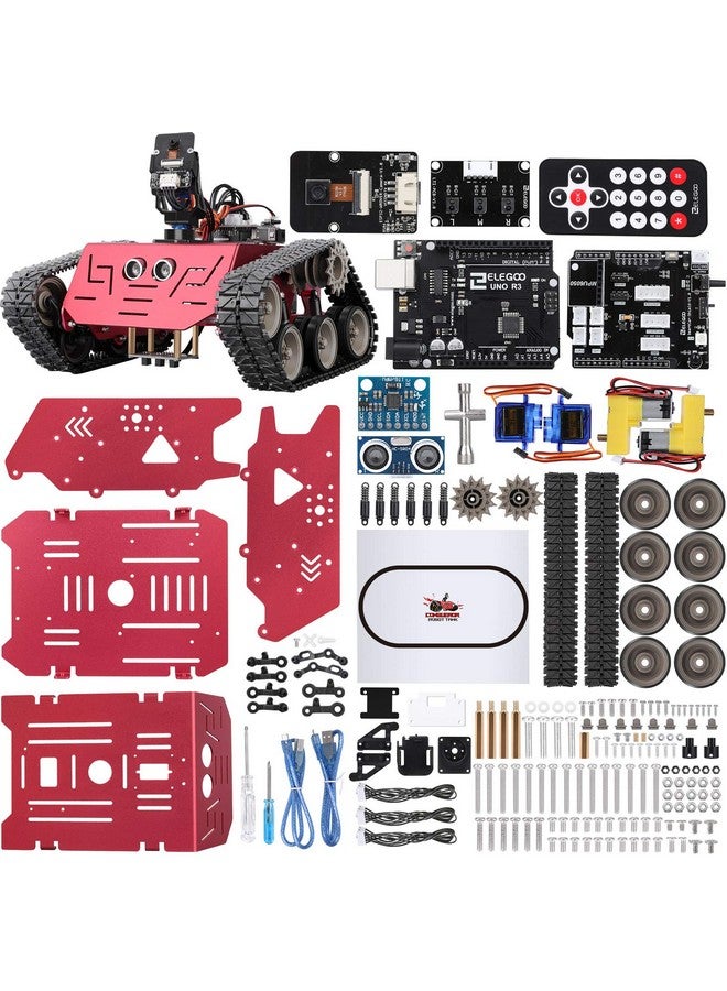 إليجو طقم دبابة روبوت ELEGOO Conqueror مع UNO R3 لـ Arduino Robotics للأطفال من سن 8 إلى 12 عامًا، من 12 إلى 16 عامًا، أطقم علوم STEM، روبوتات البرمجة، ألعاب للأولاد والبنات والمراهقين من سن 8 سنوات فما فوق، مشروع بناء الدوائر الهندسية - Image 1
