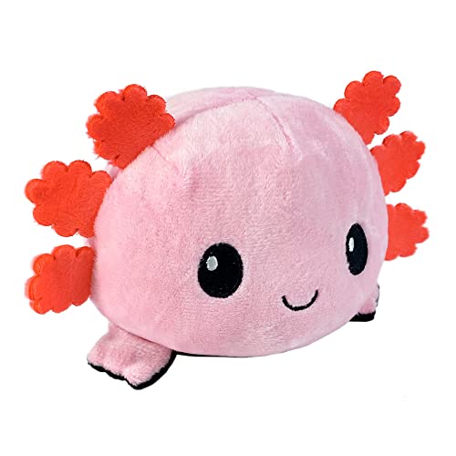 TeeTurtle تي تورتي - دمية أكسولوتل القابلة للعكس الأصلية - وردي + أسود - حيوانات محشوة حسية لطيفة تظهر مزاجك 4 بوصة - Image 1