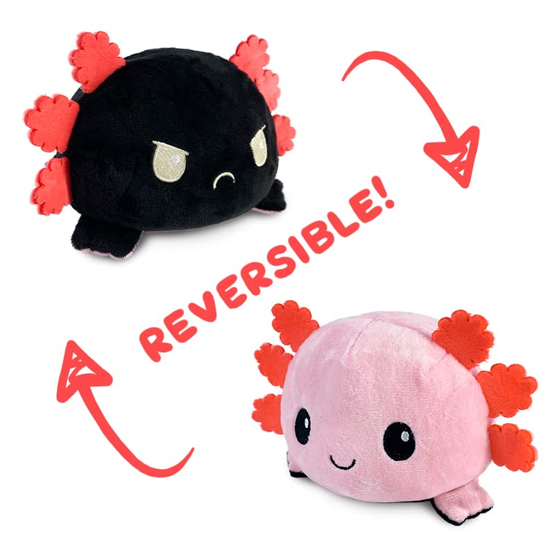 TeeTurtle تي تورتي - دمية أكسولوتل القابلة للعكس الأصلية - وردي + أسود - حيوانات محشوة حسية لطيفة تظهر مزاجك 4 بوصة - Image 3