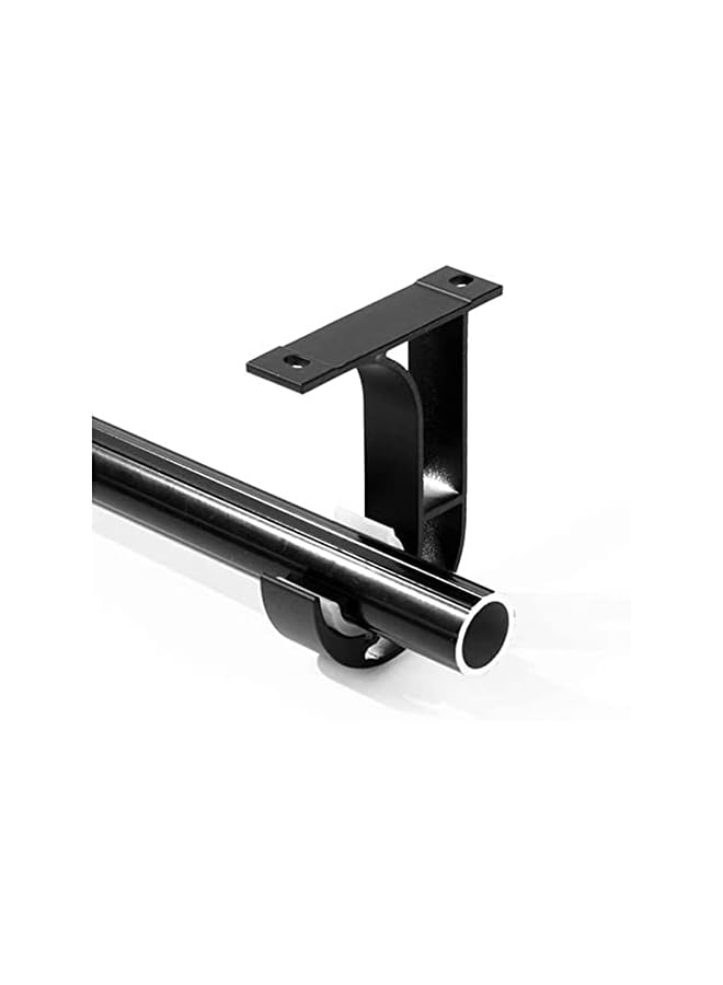 erorex 4 Pack Ceiling Curtain Pole Brackets, Heavy Duty Curtain Rail Bracket, Aluminum Alloy, Black Curtain Rod Support Ceiling Brackets Holders for 25mm to 30mm Drapery Poles (Black)  - Image 2
